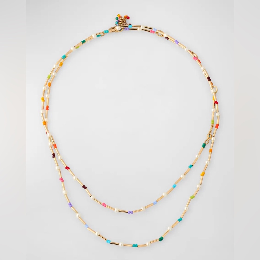 Roxanne Assoulin Rainbow Pearl Double Wrap Necklace